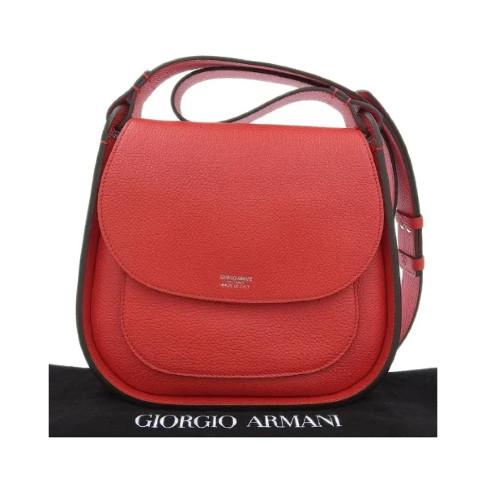 Armani Pre-owned Leather shoulder-bags Red Dames