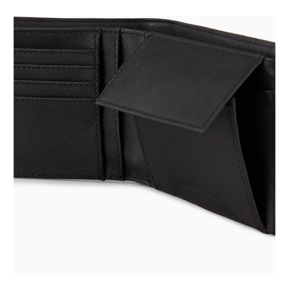 Emporio Armani Zwarte Portemonnees voor Mannen Black Heren