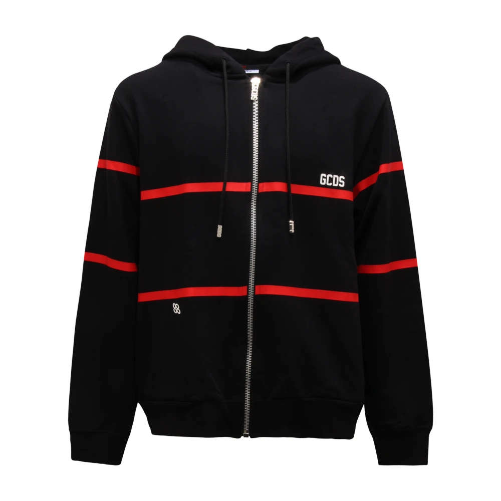 Gcds Men's Black Full Zip Sweatshirt - Zip-Throughs - L - Sweatshirts & Hoodies