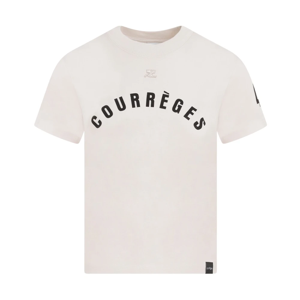 Courrèges Grijze Katoenen T-shirt Ss24 Beige Dames
