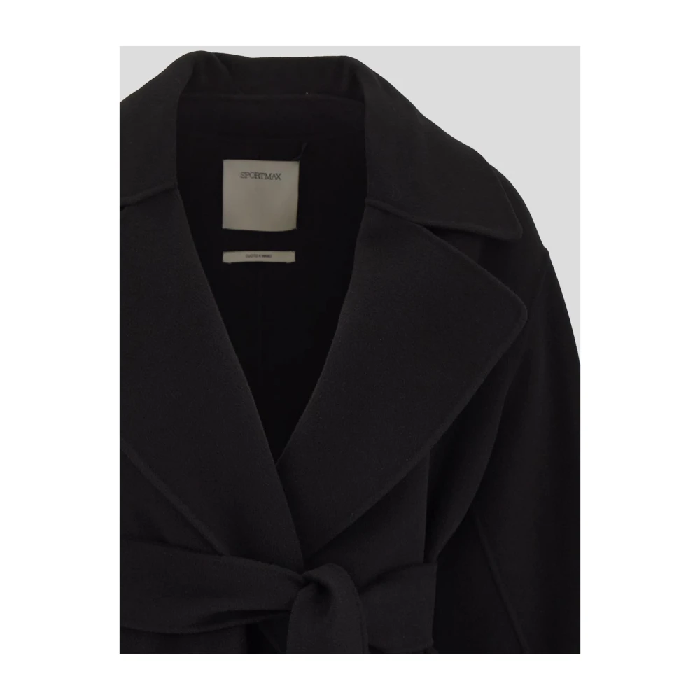 SPORTMAX Virgin Wool Veleno Coat Black Dames
