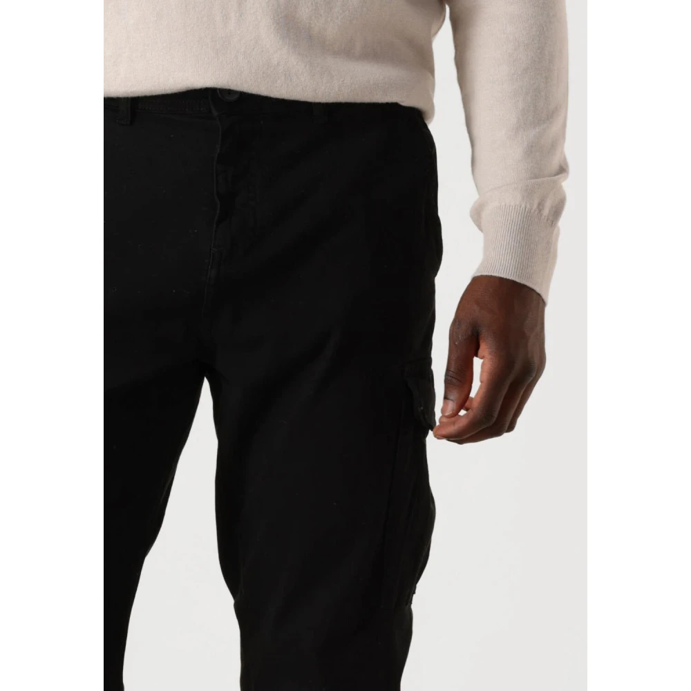 Pure Path Zwarte Cargo Broek Regular Fit Black Heren
