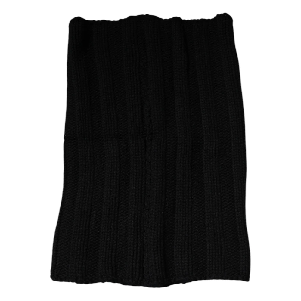 Dolce & Gabbana Women's Black Cashmere Knitted Neck Warmer Scarf