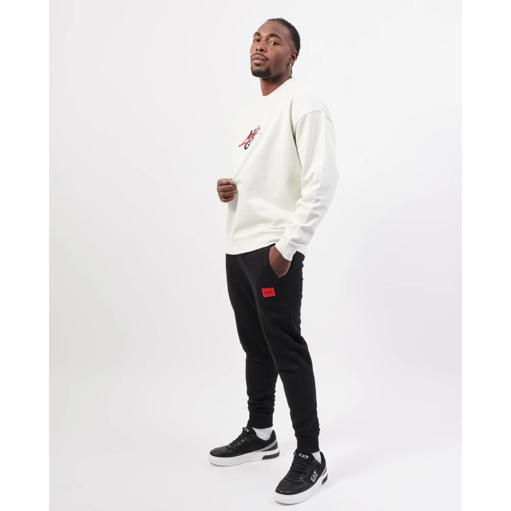 Hugo Boss Witte Sweater met Logoprint White Heren