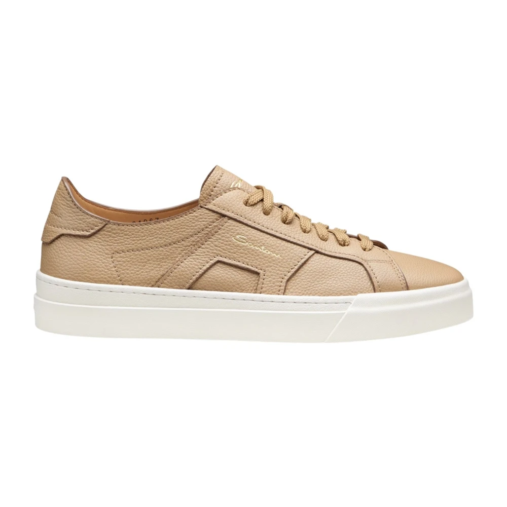 Santoni Men's Brown Sneakers, 9 Uk, Double Buckle Sneaker