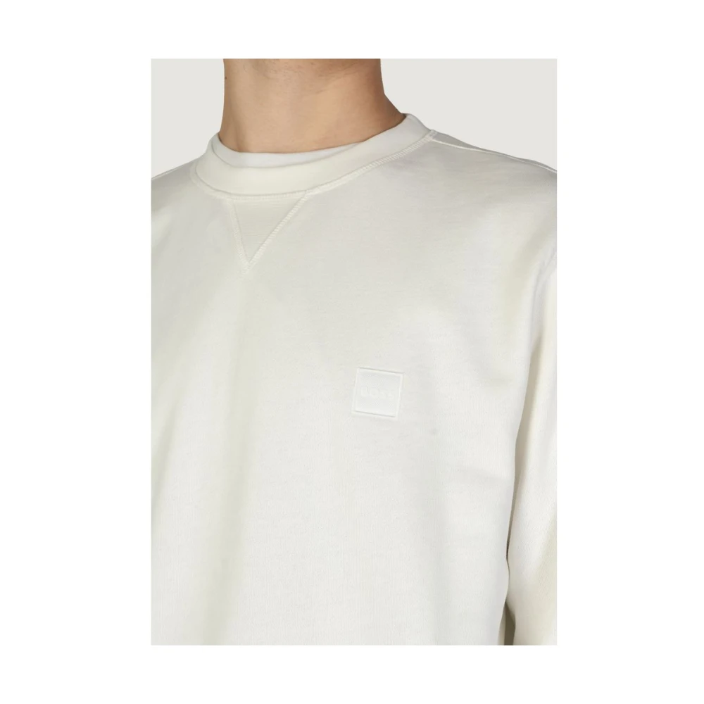 Hugo Boss Katoenen pullover voor mannen White Heren