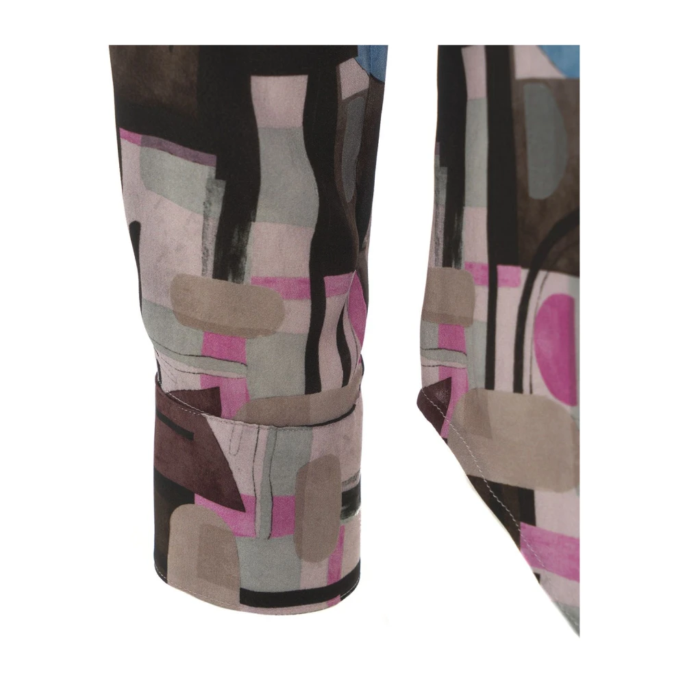 Himon's Retro Print Multi-gekleurde Blouse Multicolor Dames