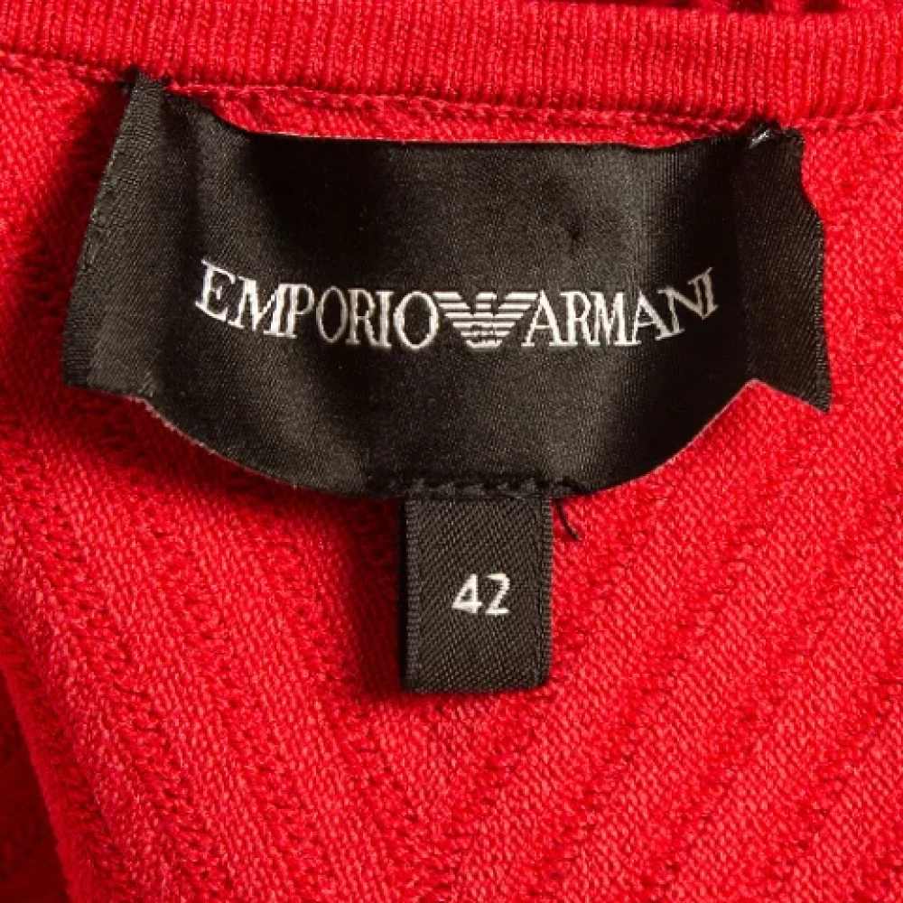 Armani Pre-owned Knit outerwear Red Dames