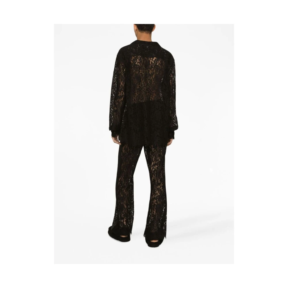 Dolce & Gabbana Kanten Broek Black Heren