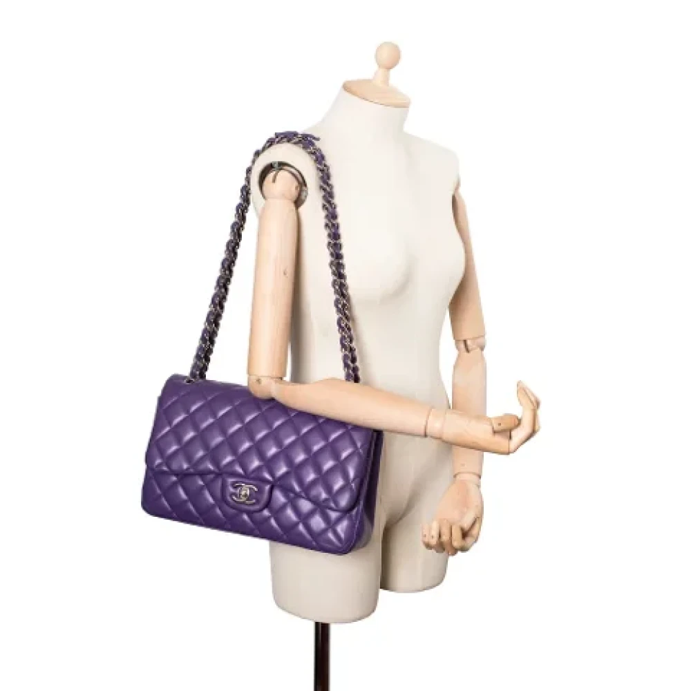 Chanel Vintage Pre-owned Leather chanel-bags Purple Dames