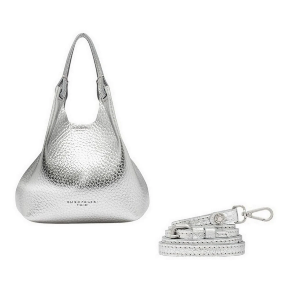 Gianni Chiarini Zilveren Leren Handtas Gray Dames