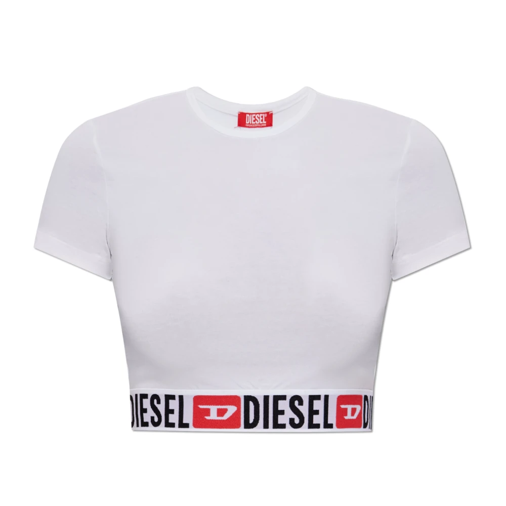 Diesel Vrouw Wit Tops Dames, S, Korte T-Shirt Irma-D-Core