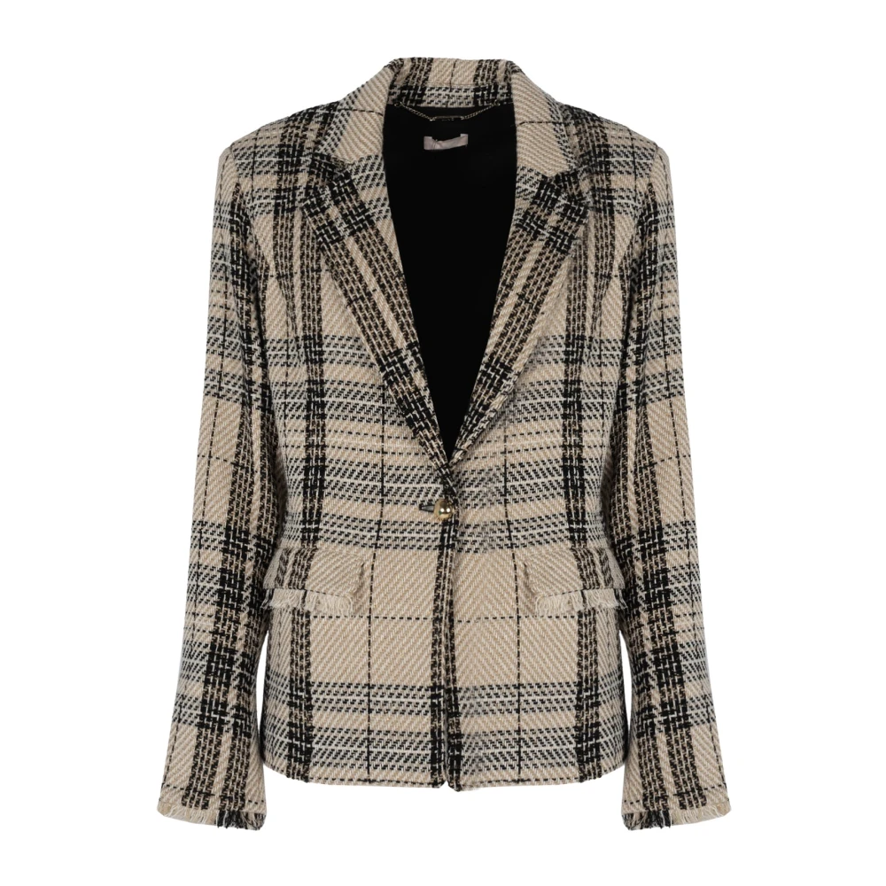 Liu Jo Elegante Blazer met Unieke Knoop Multicolor Dames