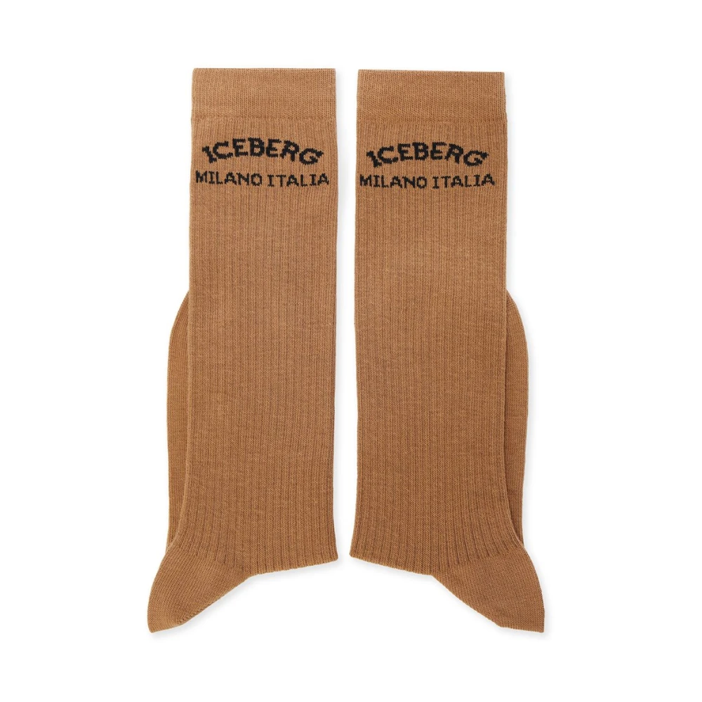 Iceberg Katoenen sokken met logo Brown Dames