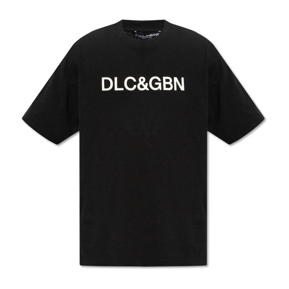 Dolce & Gabbana Men's Black T-Shirt With Logo - T-Shirts - S - Tops