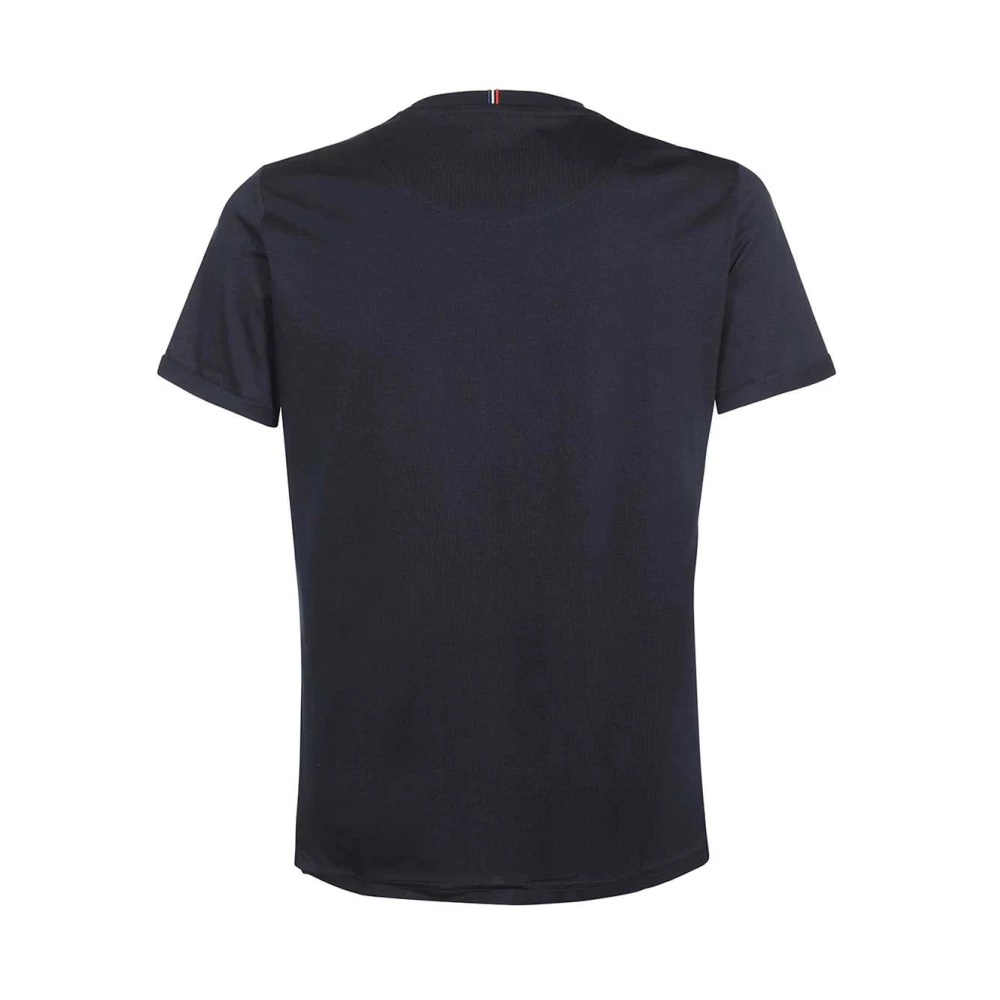 Les Deux Contrasterend Logo Katoenen T-Shirt Blue Heren