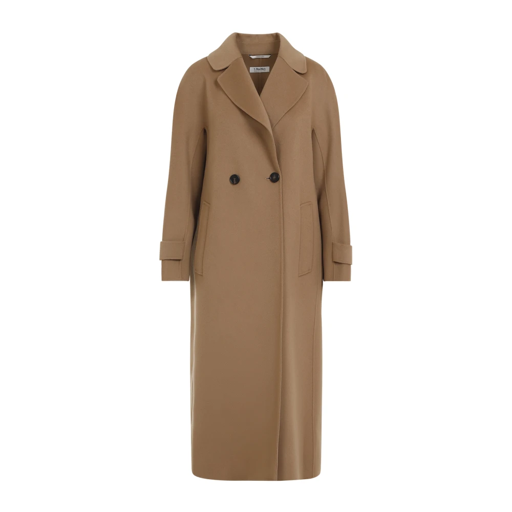 Max Mara Elegante Wollen Jas Naakt Neutrals Brown Dames