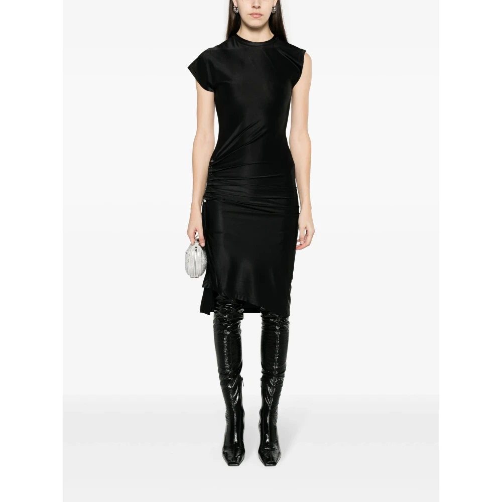 Paco Rabanne Zwarte Jurk met Medium Lengte Black Dames