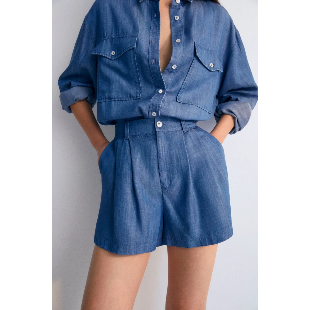 The New Society Ophelia Dames Shirt Poederblauw Blue Dames