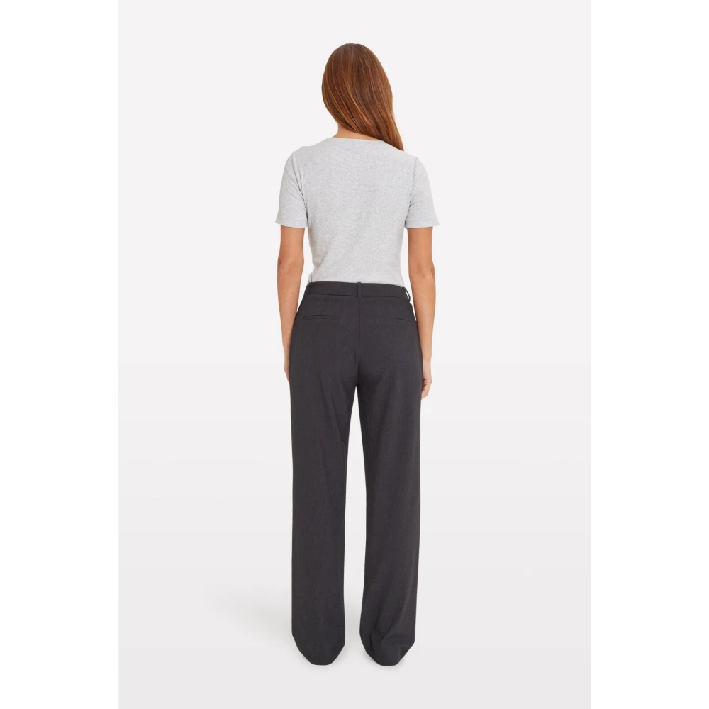 Envii Donkergrijze High Waisted Broek Gray Dames