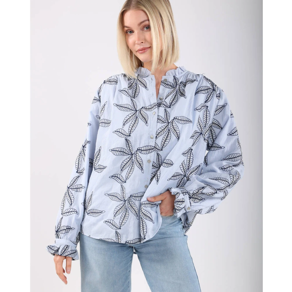 Nukus Geborduurde Jenna Blouse Blue Dames