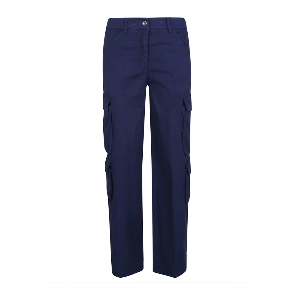 True Royal Blauwe Katoen Elastaan Broek Gemaakt in Italië Blue Dames