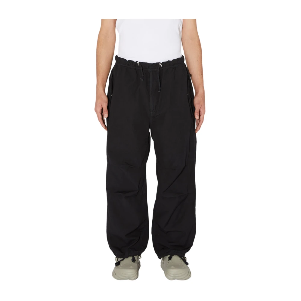 Amish Canvas Parachutebroek met Gereticuleerd Motief Black Heren