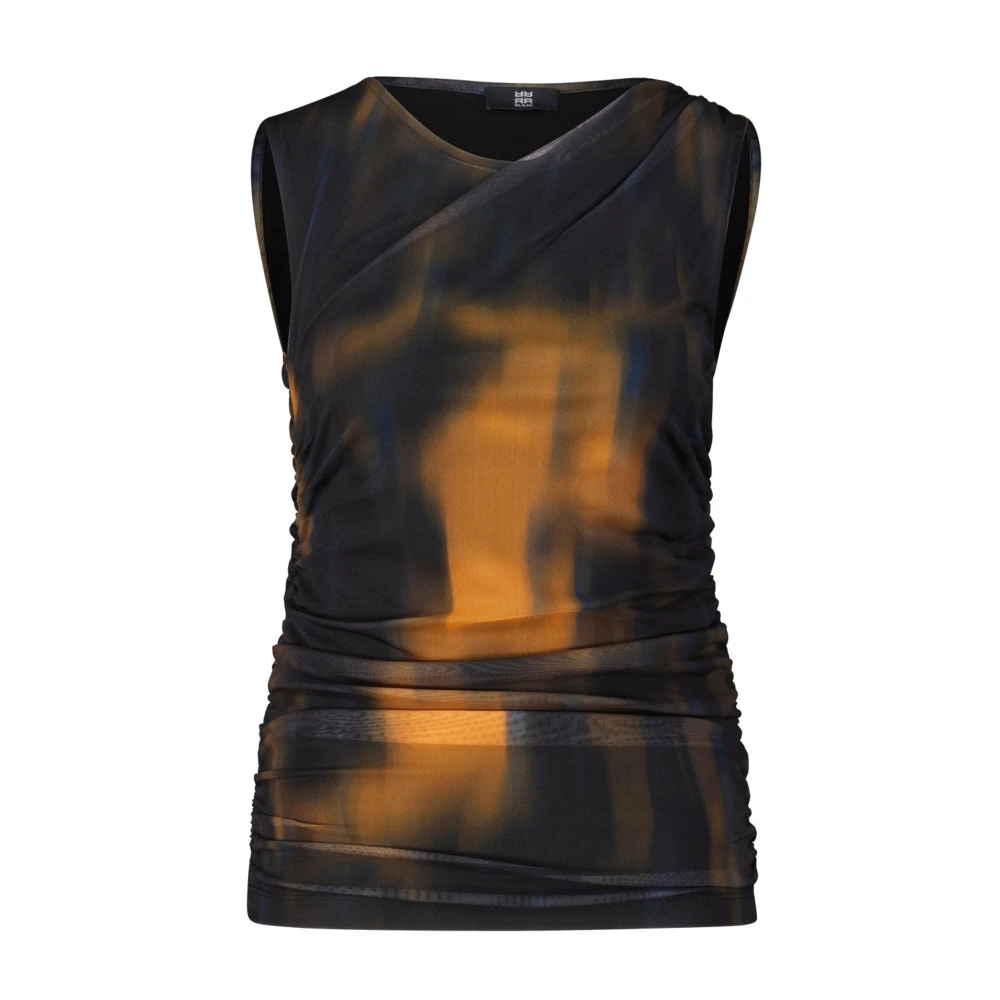 RIANI Mesh Top met Rimpeling Multicolor Dames