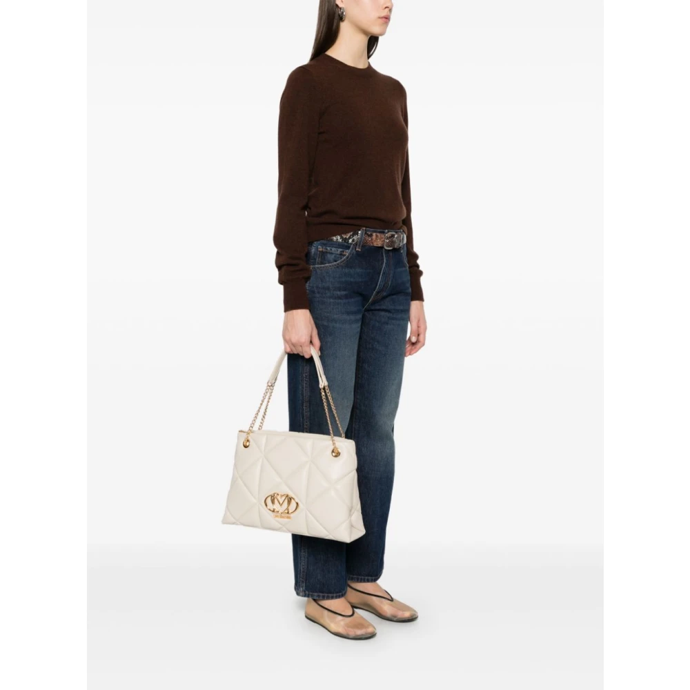Love Moschino Ivoor Shopper Tas voor Vrouwen Beige Dames