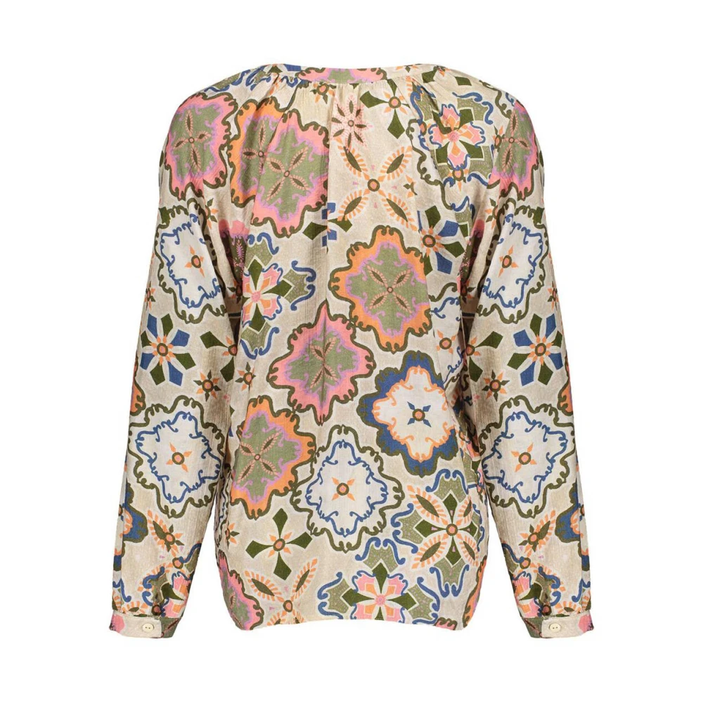 Geisha Lange Mouw Top Multicolor Dames