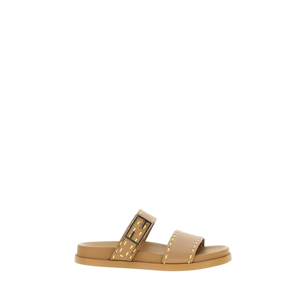 Fendi Women's Beige Sliders, 6 Uk, Feel Slide