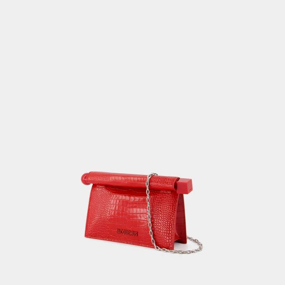Jacquemus Rode Leren Ronde C Clutch Tas Red Dames