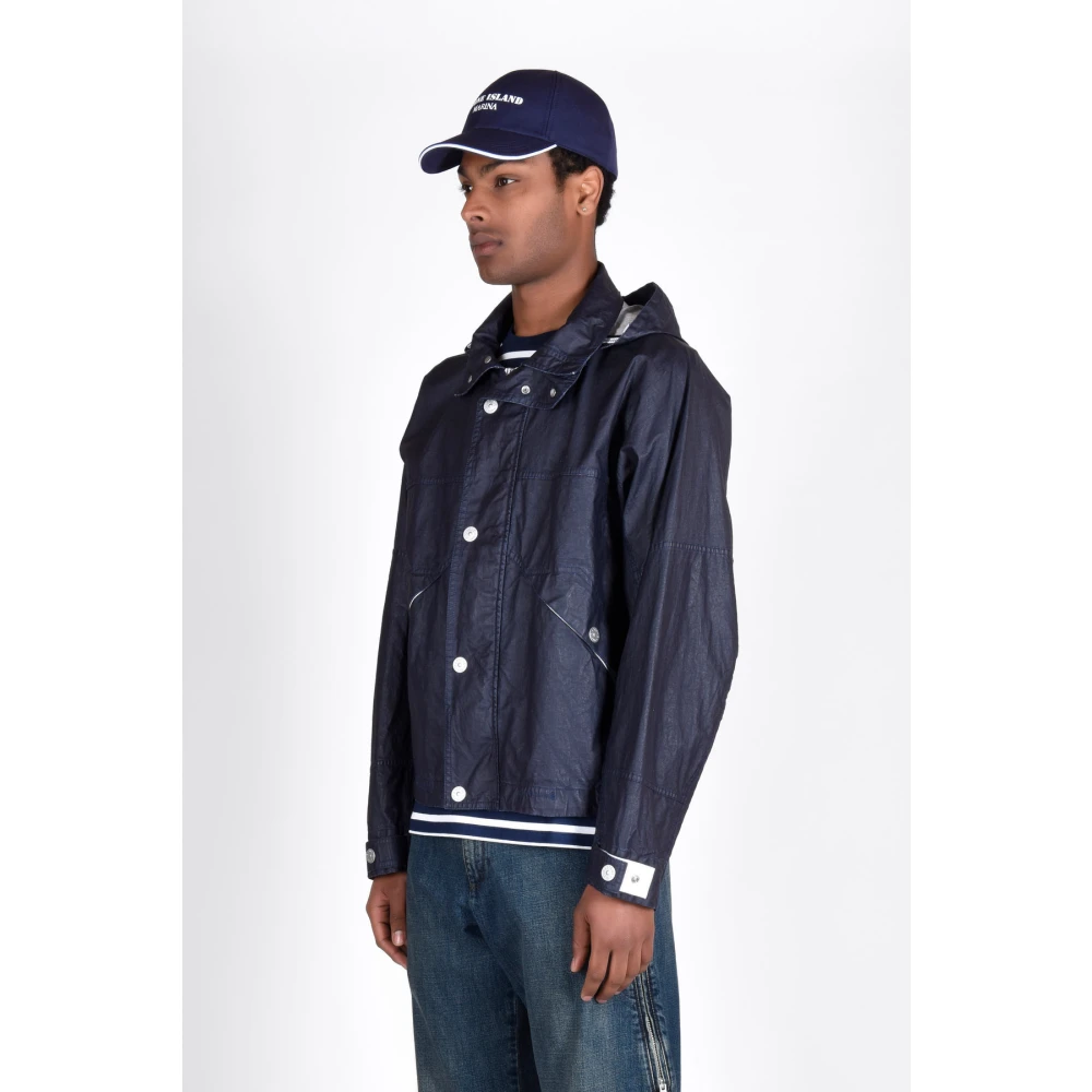 Stone Island Lichtgewicht Katoenmix Jas Blue Heren