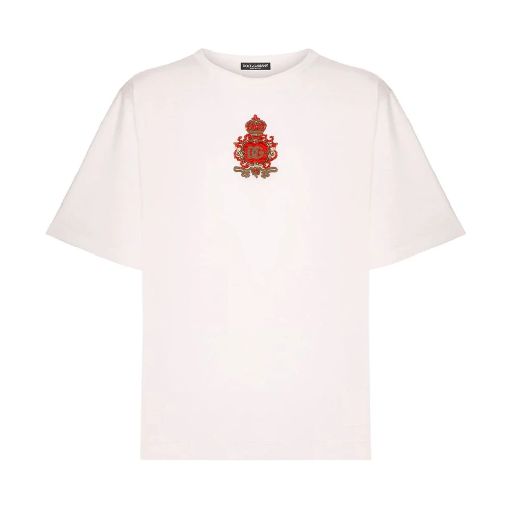 Dolce & Gabbana Mannelijk Roze Tops Heren, M, Katoen, Casual Katoenen T-Shirt In Zwart