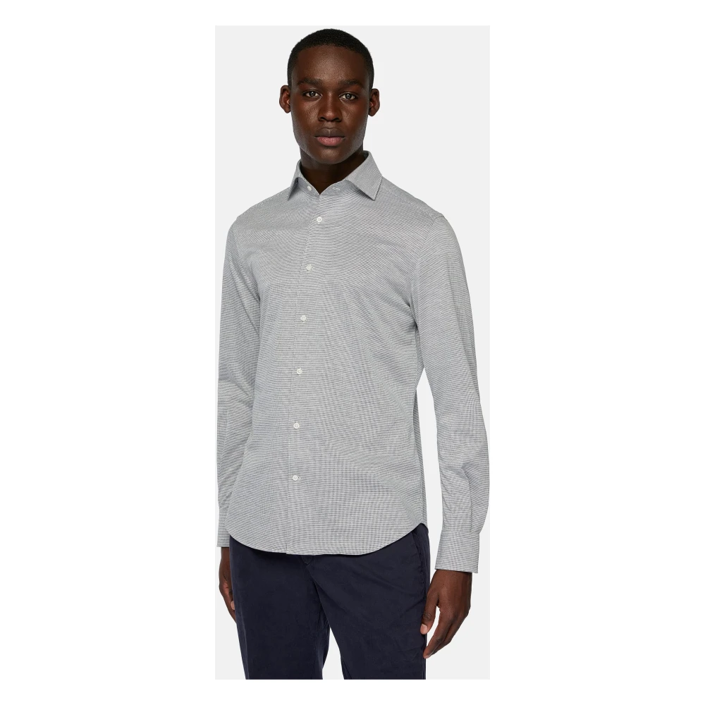 Boggi Milano Regular Fit Japanse Jersey Polo Shirt Gray Heren