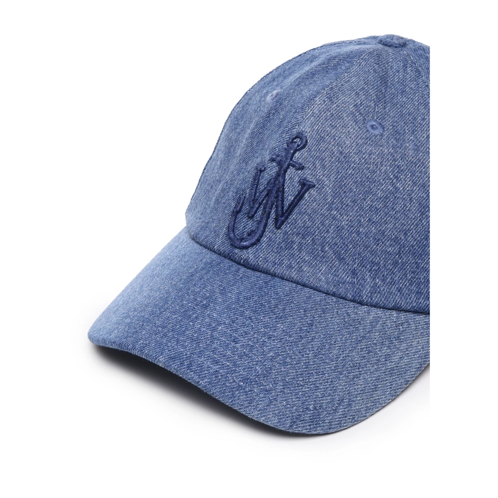 JW Anderson Blauwe Katoenen Hoeden met Logo Borduursel Blue Unisex