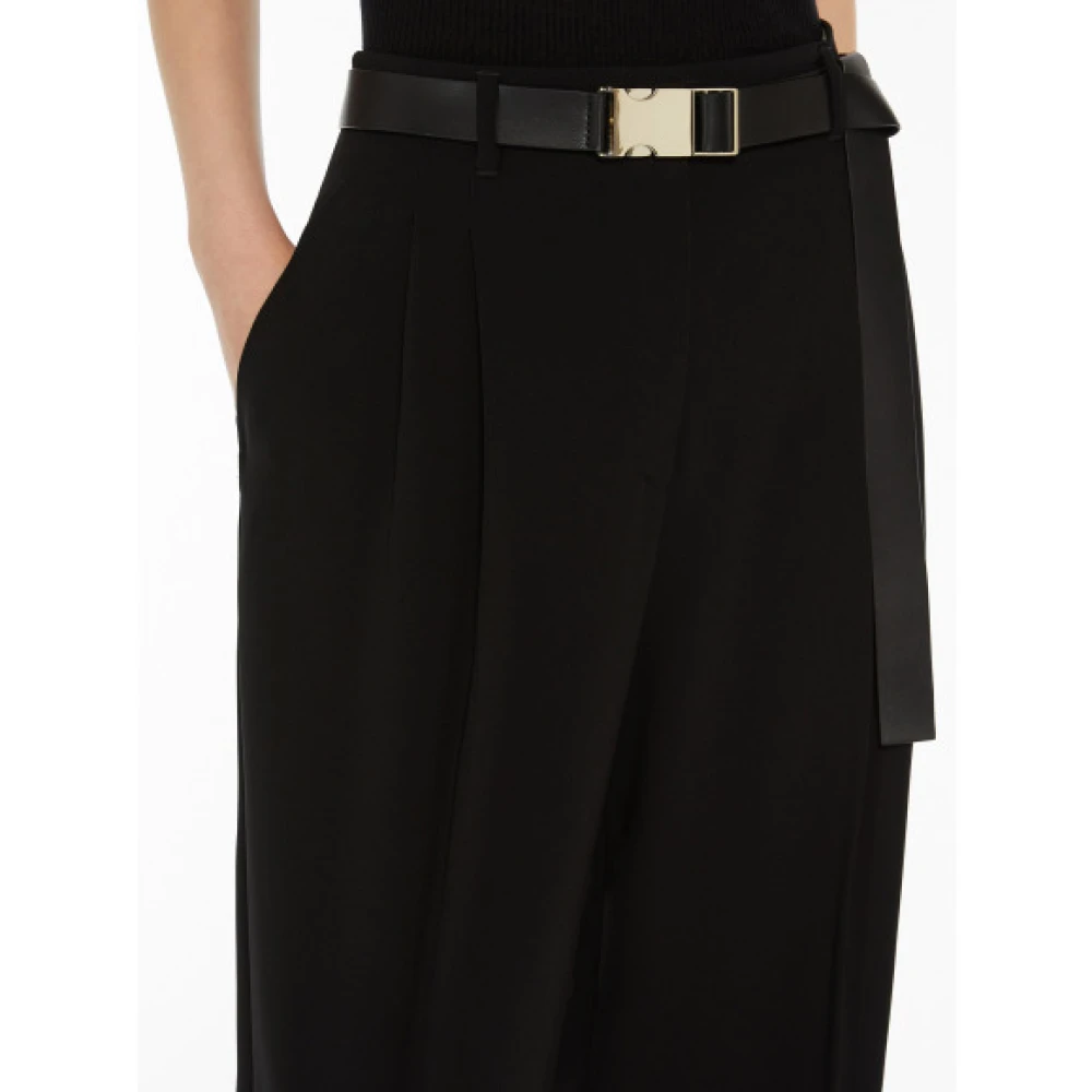 Max Mara Relaxte Cady Broek met Riem Black Dames
