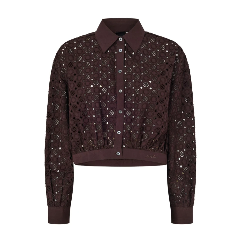 Pinko Women's Brown Charita Crop Shirt