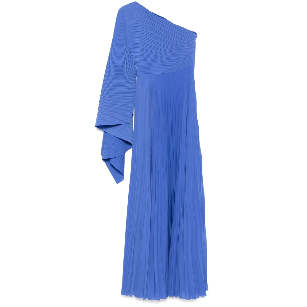 Solace London Vrouw Blauw E One-Shoulder Asymmetrische Jurk