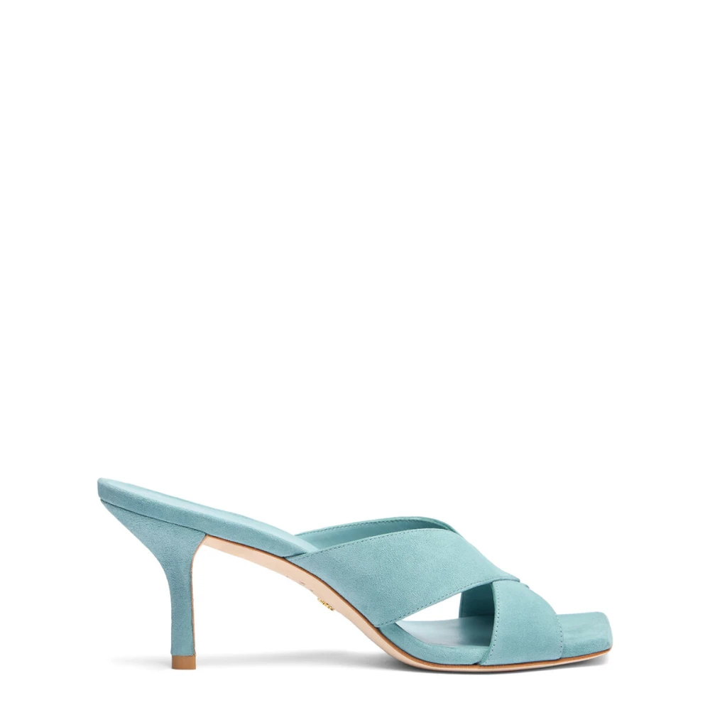 Stuart Weitzman Women's Green Modern Square Toe Slide