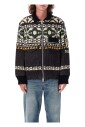 veste-tricotee-a-motif-noir-vert