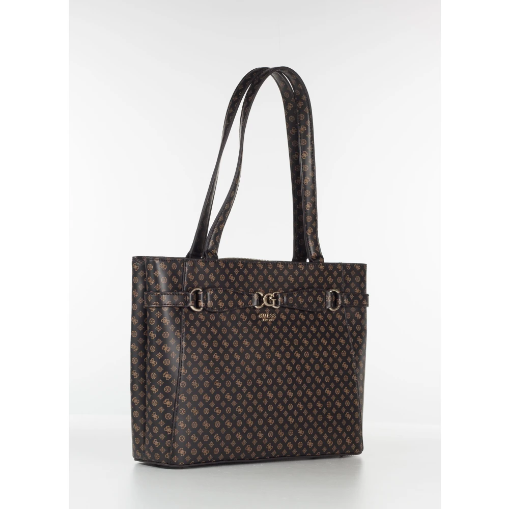 Guess Micro Logo Arlena Shopper Brown Dames