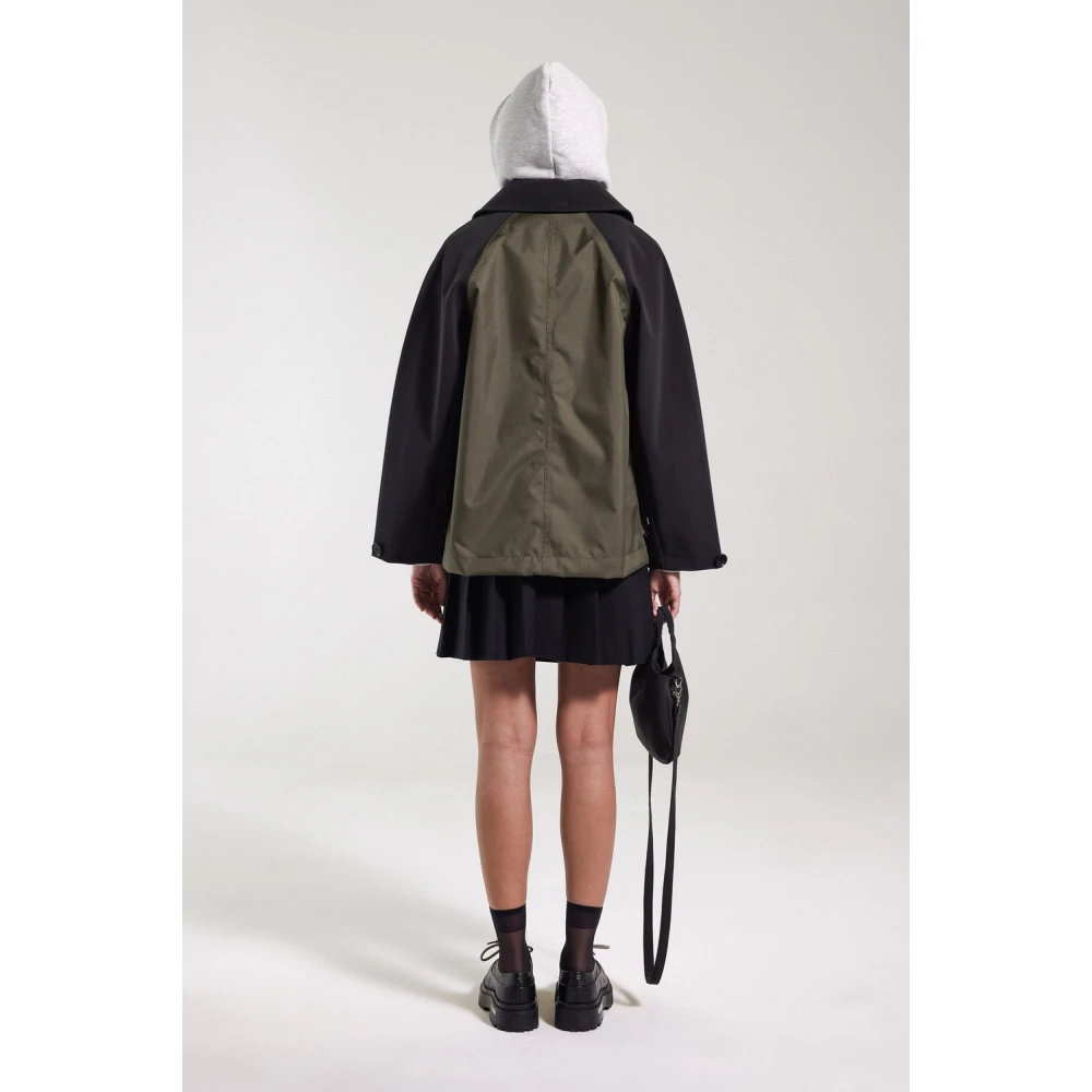 Stutterheim Varsity-Style Patch Regenjas Green Dames