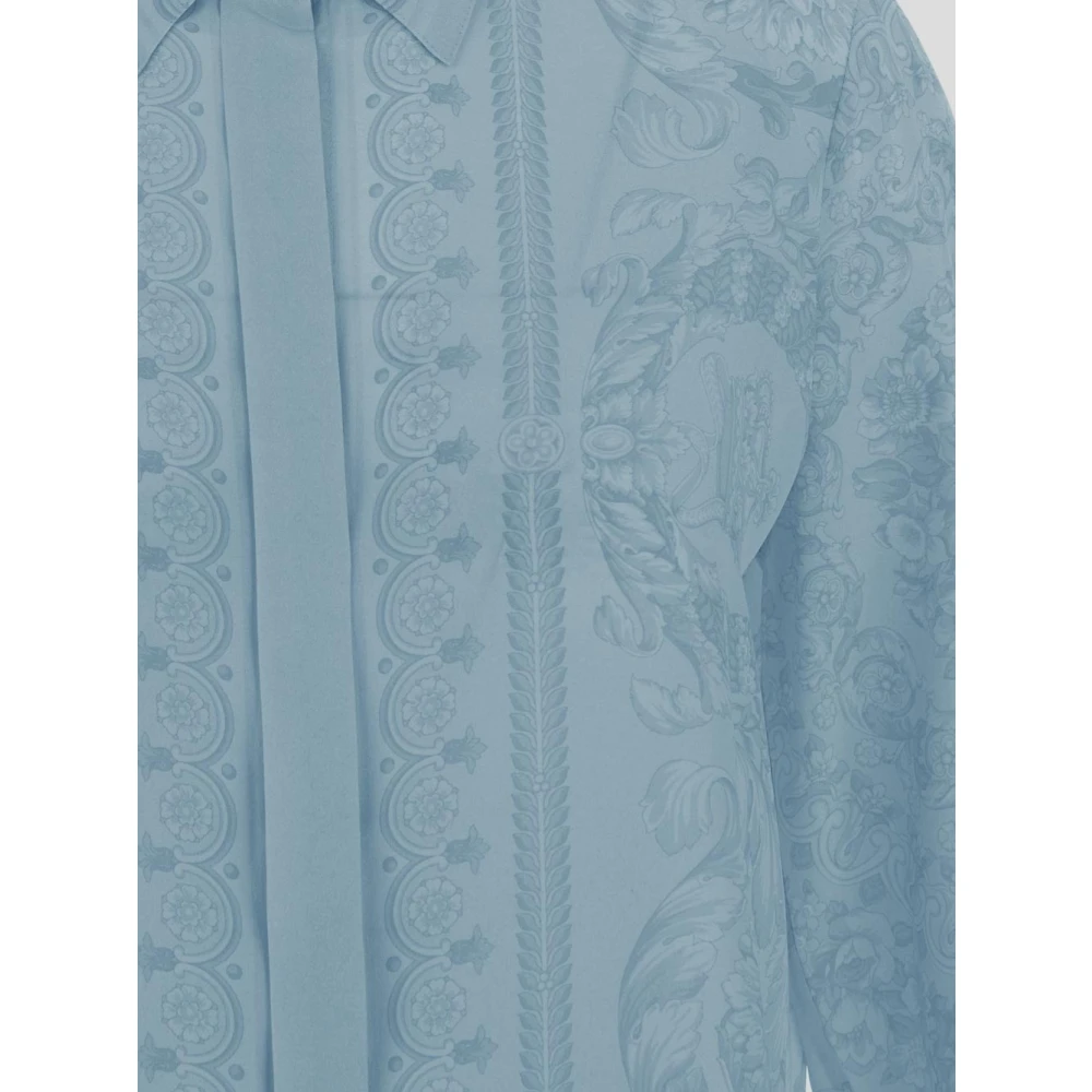 Versace Zijden Shirt Collectie Blue Dames