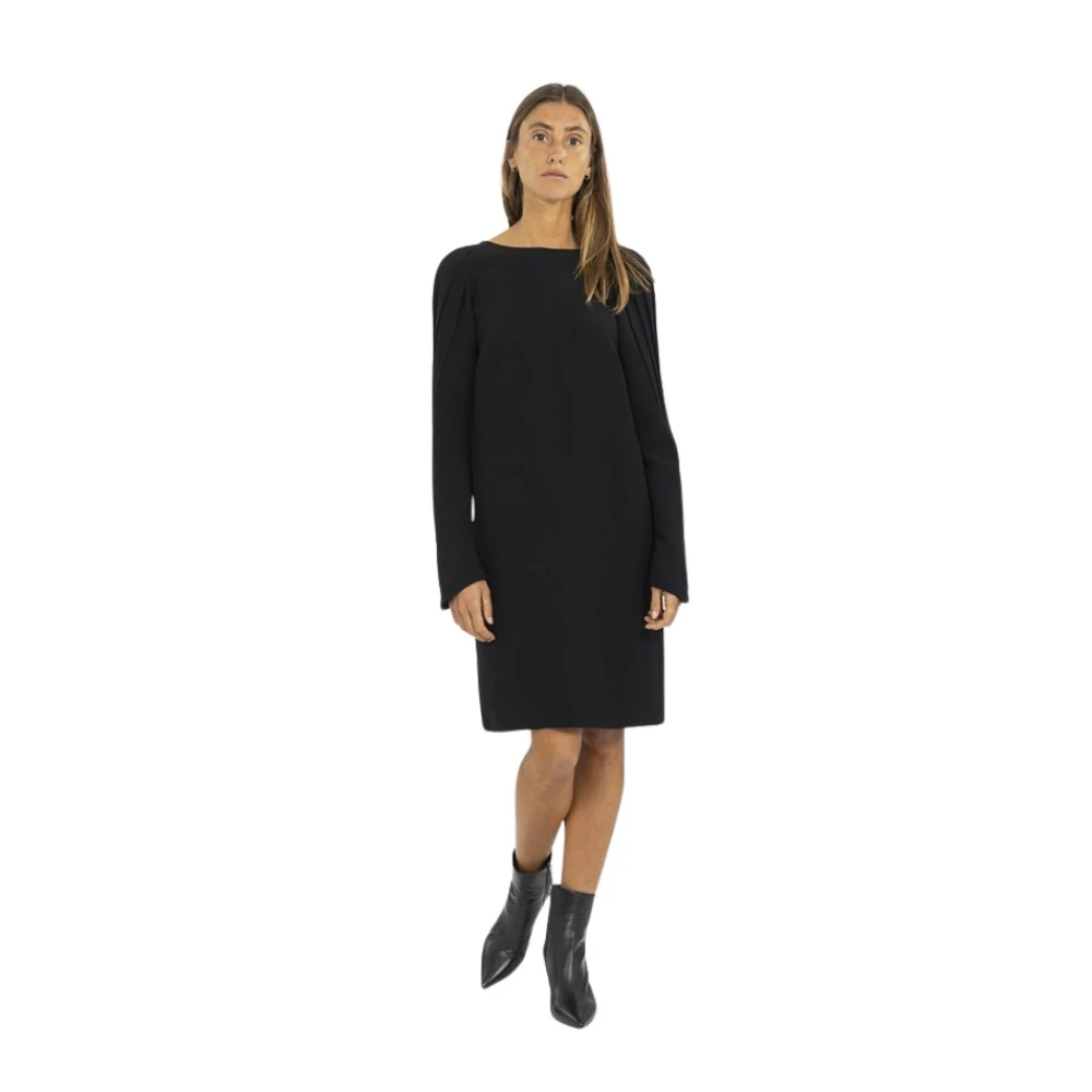 N21 Korte jurk met boothals en open rug Black Dames