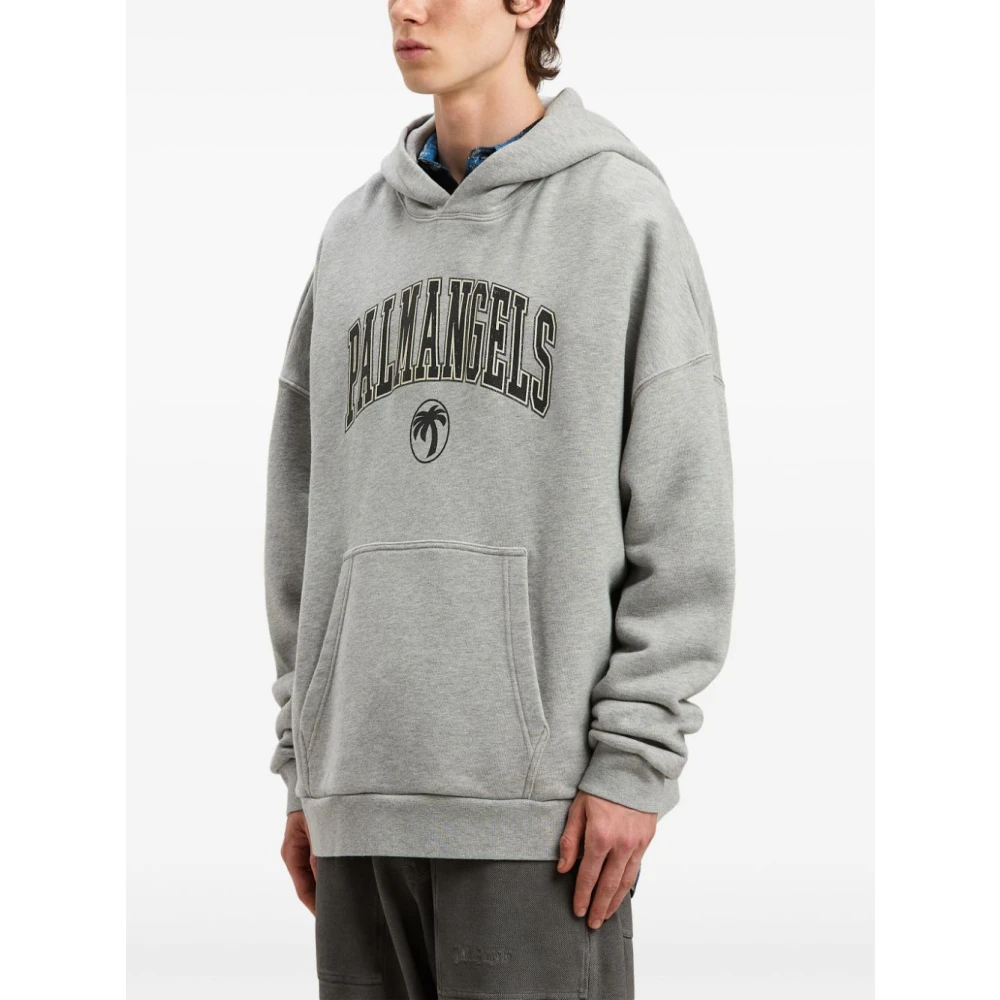Palm Angels Grijze Sweater met Voorzak Gray Heren