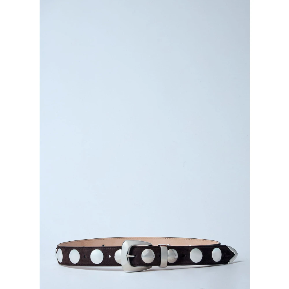 Khaite Studded Leren Riem Gemaakt in Italië Brown Dames