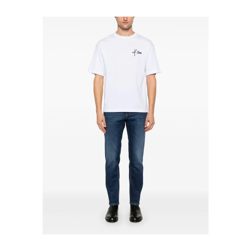 Kiton Witte Katoenen T-shirt met Logo White Heren