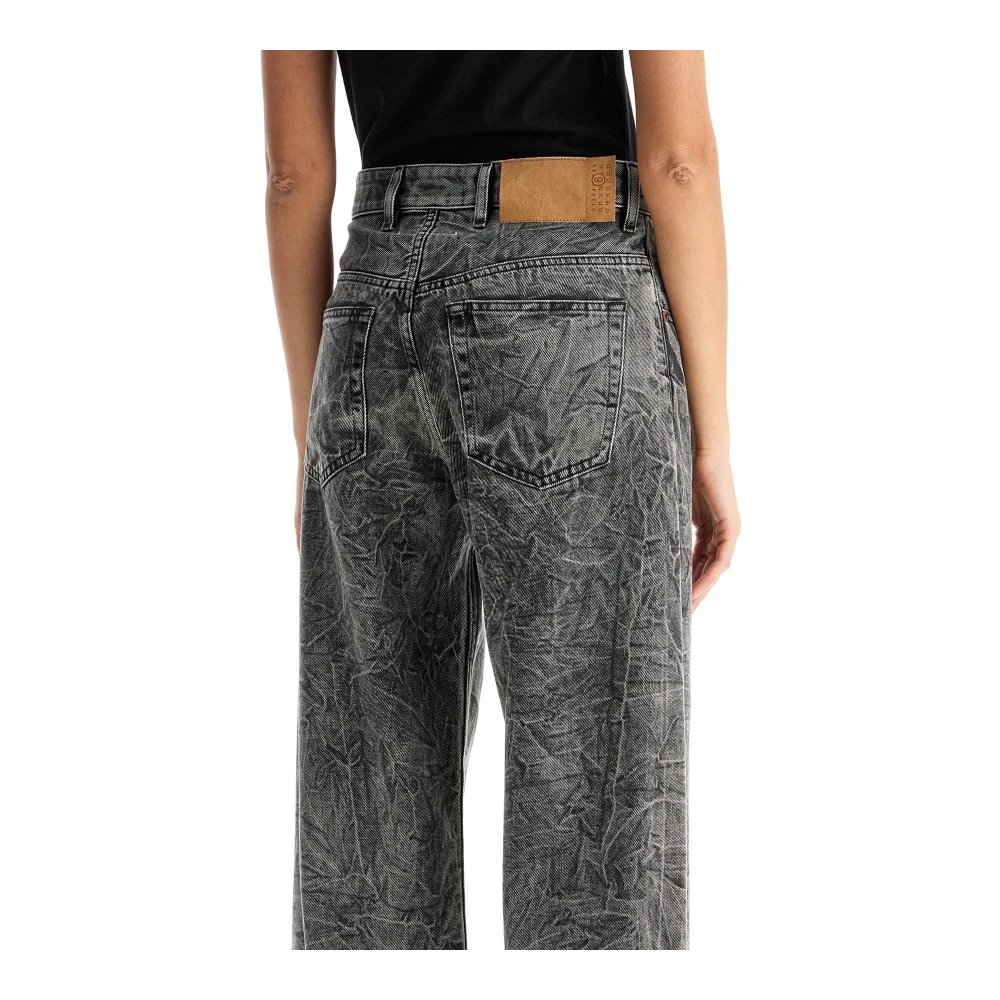 MM6 Maison Margiela Gedistresseerde wijde pijp spijkerbroek Gray Dames