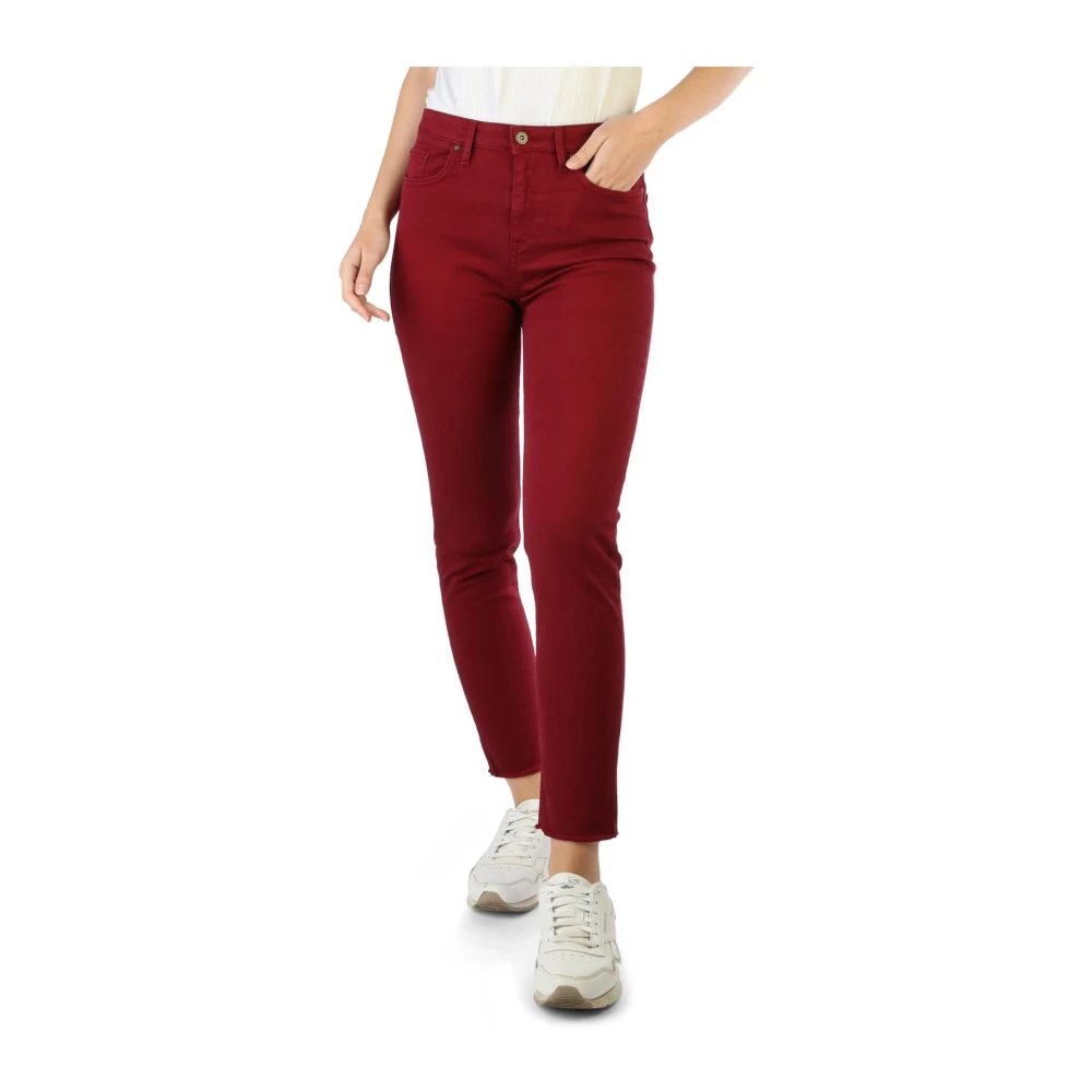 Tommy Hilfiger Slim Fit Jeans med knappfästning för kvinnor Red, Dam